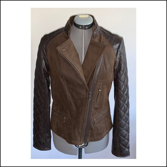 Danier - Brown Winter Leather Jacket - SALE - Picture 1 of 6